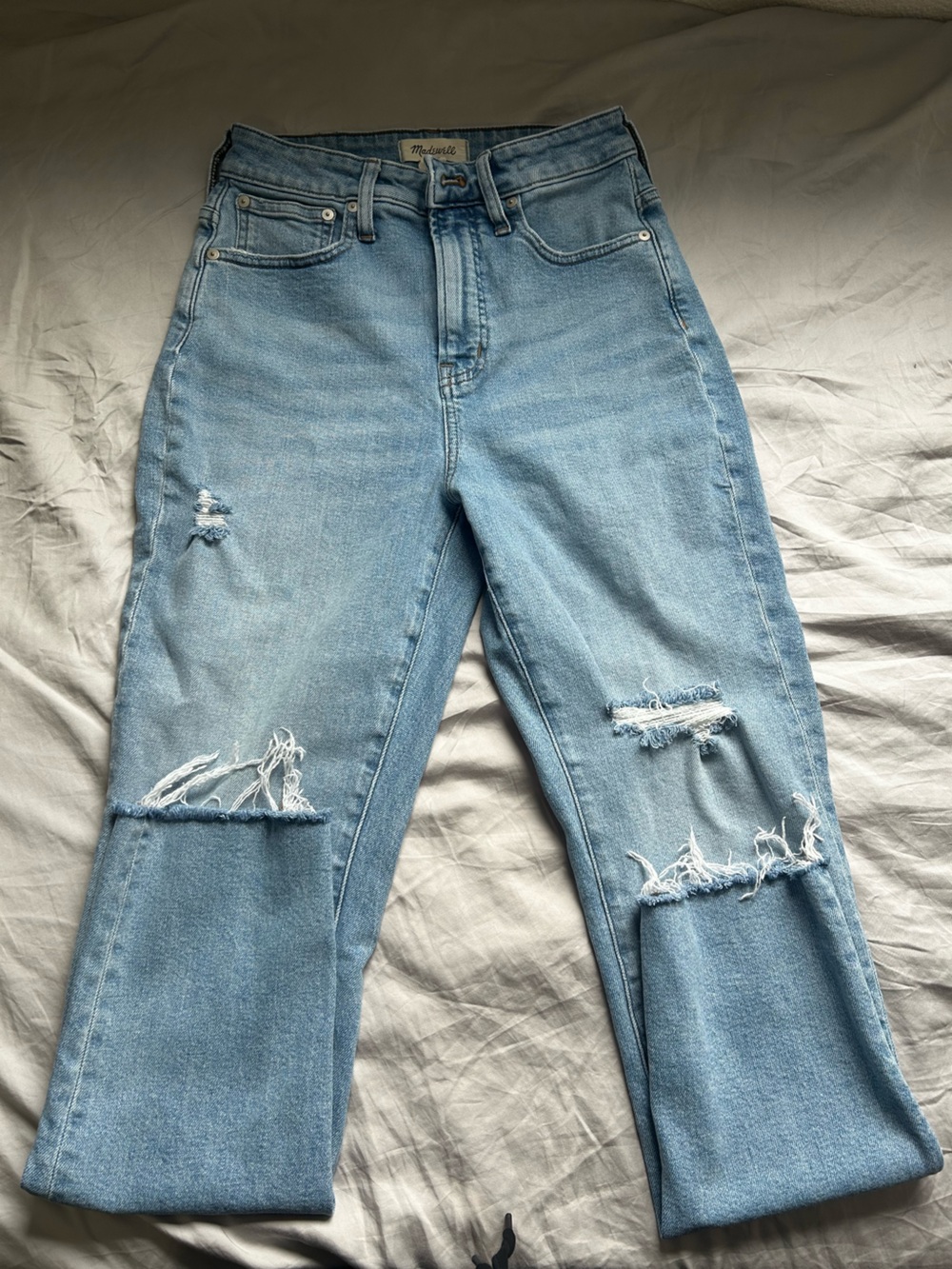 Madewell Light Blue Distressed Curvy Perfect Vintage Jeans